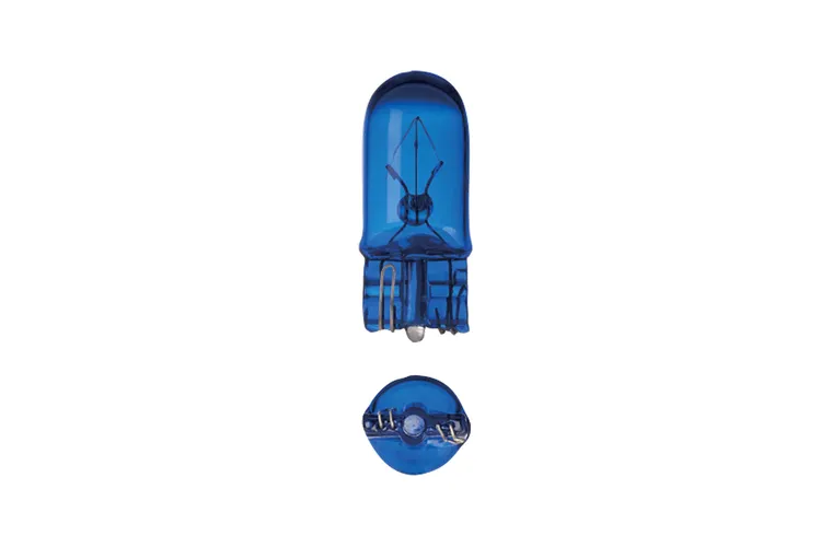 12V 5W W2.1 X 9.5D ULTRA BLUE WEDGE PREMIUM GLOBES (Blister pack of 2)
