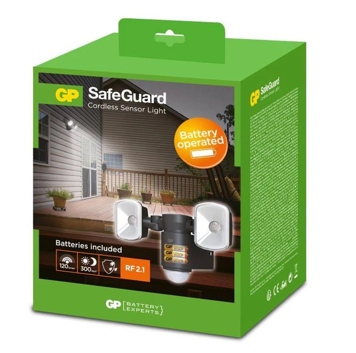 Gp Led Lights GP Safeguard 120Lm LED Dual Cordless Sensor Light – GPRF2.1B – Battery ...